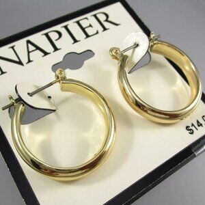 NAPIER Classic Shiny Gold Chunky Hoop Earrings**NEW!